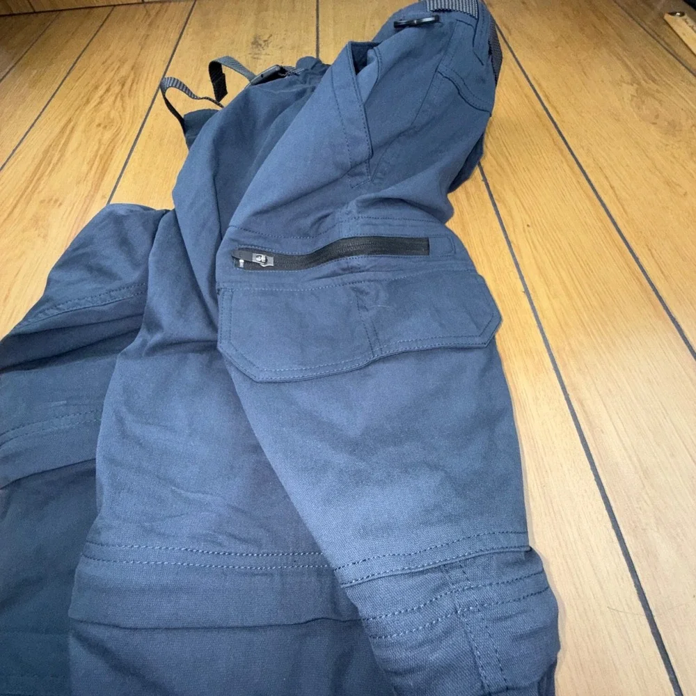 BC‎ Clothing Co Mens XXL x 32 Convertible Cargo Hiking Pants Navy Blue Zip Off